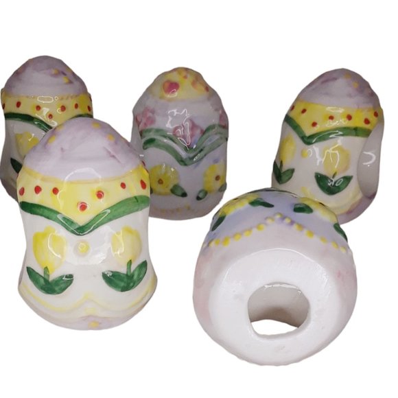 Easter Egg Ceramic Napkin Rings Set of Six - Picture 4 of 6